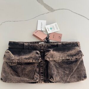 Miu Miu Black and Pink Denim Detail